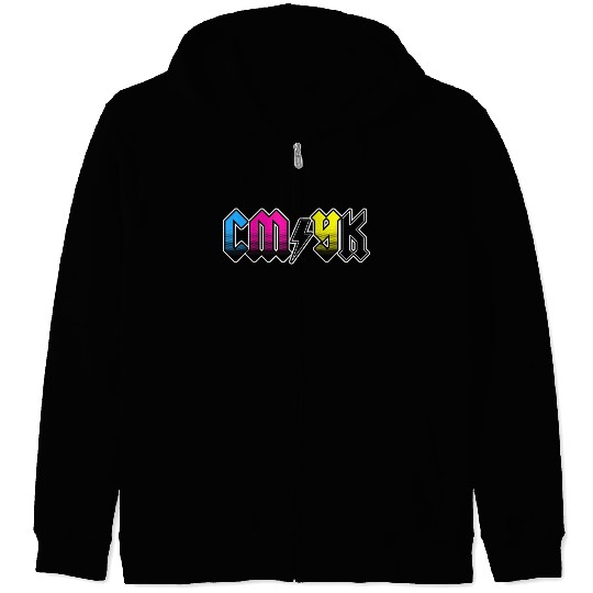 CMYK Rock Band Graphic Designer Zip Hoodies