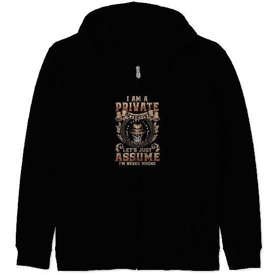 Private Detective Investigator Crime Agent Zip Hoodies