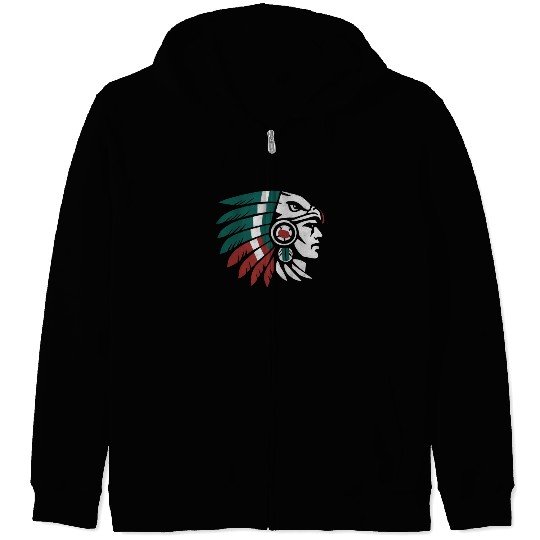 Aztec Warrior Indigenous Mexican Aztec Jaguar Zip Hoodies