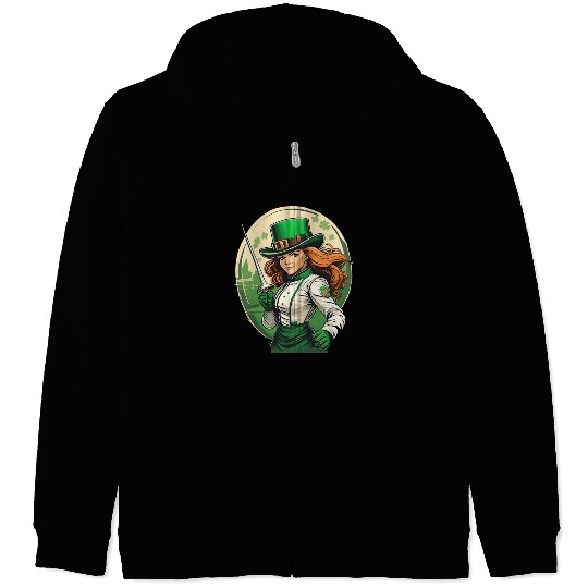 St. Patrick's Day Shamrock St Paddy's Day Fencing Zip Hoodies