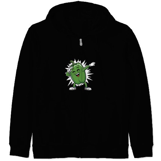 Green Bell Pepper Dabbing Zip Hoodies