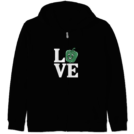 Bell Pepper Love Green Zip Hoodies