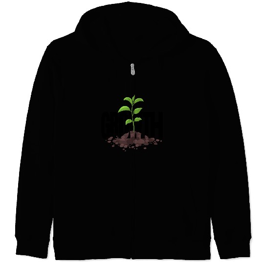 Growth Typography Design Zip Hoodies