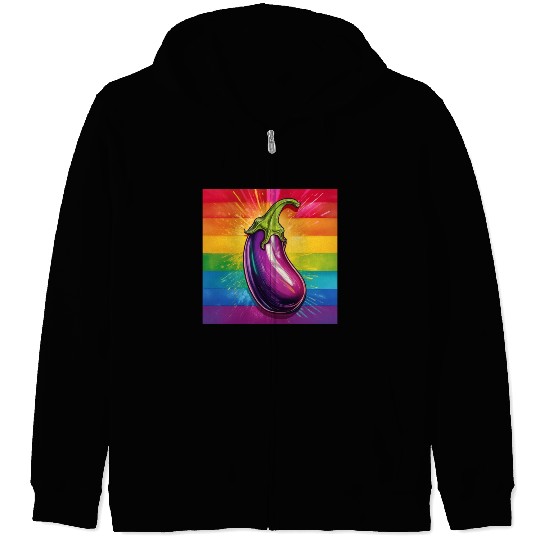 LGBTQ Eggplant Zip Hoodies