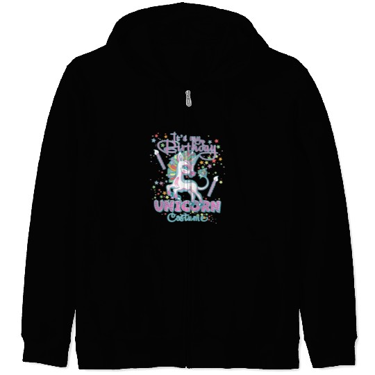 It's my Birthday Unicorn Costume Birthday Party Zip Hoodies