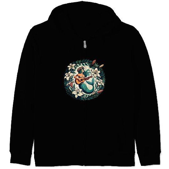 Guitar Mermaid Zip Hoodies