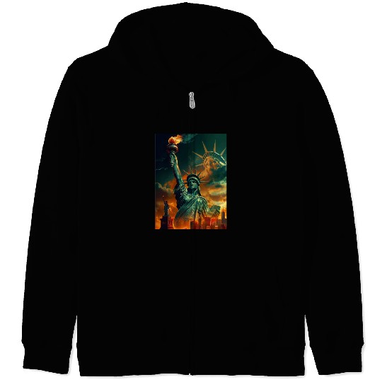 Statue of Liberty in New York USA Zip Hoodies