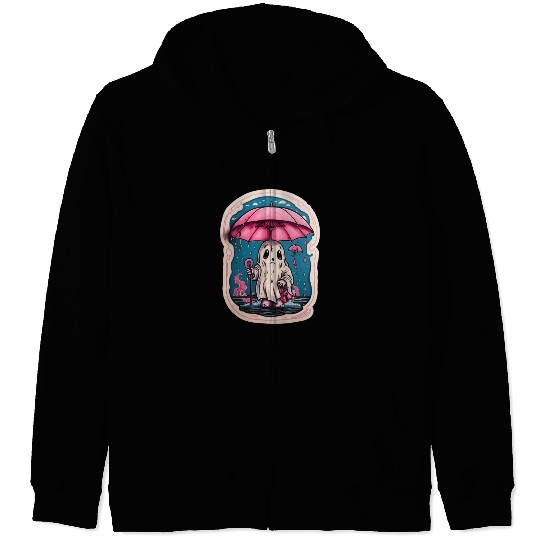 Ghost Tattoo Drawing Zip Hoodies