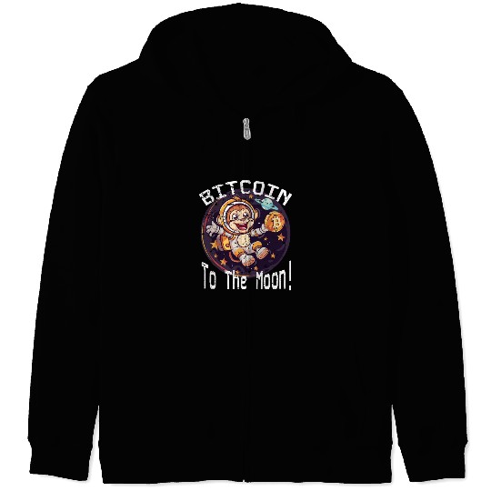 Bitcoin Ape To The Moon BTC Zip Hoodies