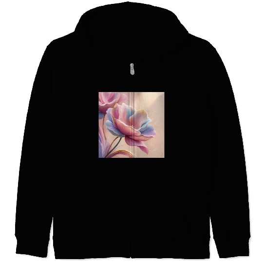 modern colorful flower Zip Hoodies