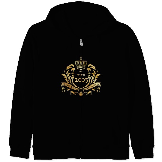 21st birthday "Semper Verum - Established 08/2003 Zip Hoodies