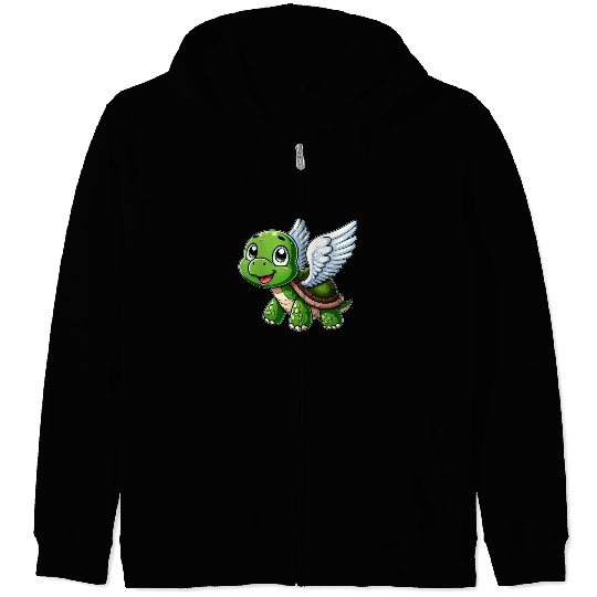 Turtle Angel Wings Halo Farm Farmer Zip Hoodies