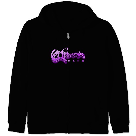 Guitar Hero - Typography Design Zip Hoodies