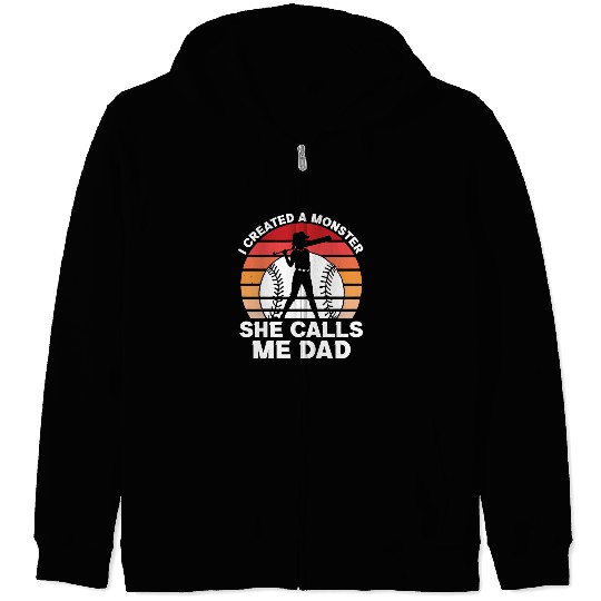 Calls Me Softball Dad Funny Daddy Father's Day Zip Hoodies