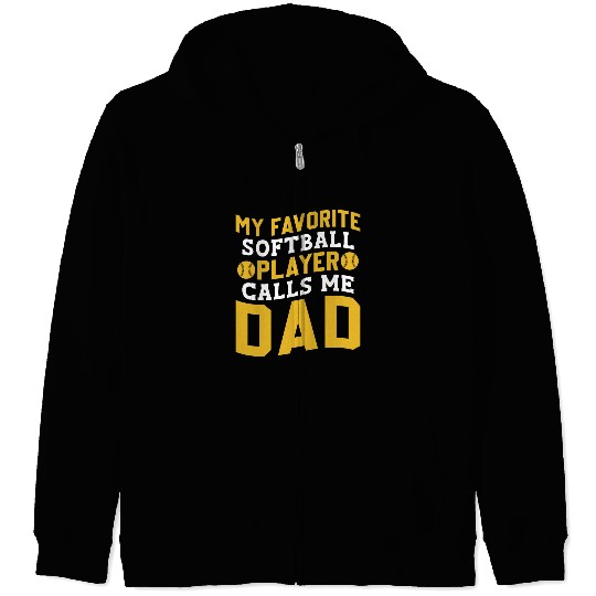 Calls Me Softball Dad Funny Daddy Father's Day Zip Hoodies