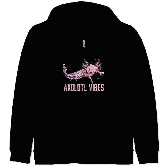 Axolotl Vibes Salamander Animal Lover Amphibians P Zip Hoodies