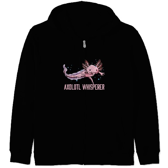Axolotl Whisperer Salamander Animal Lover Amphibia Zip Hoodies