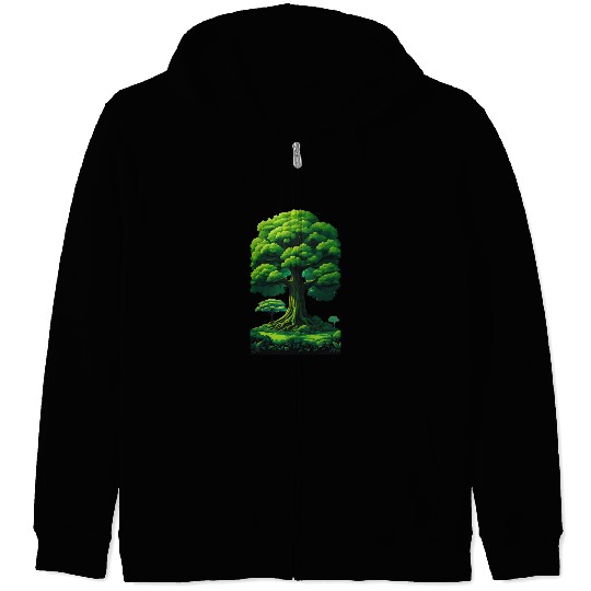 Enchanted Forest Motif - Whimsical Nature-Inspired Zip Hoodies