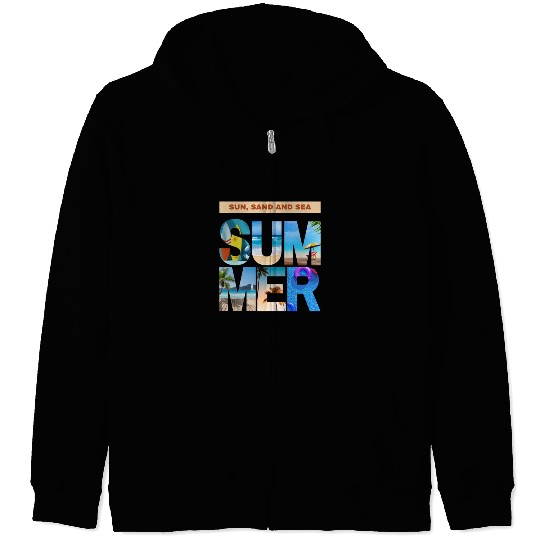 Sun, Sand and Sea Summer outfits for men Zip Hoodies