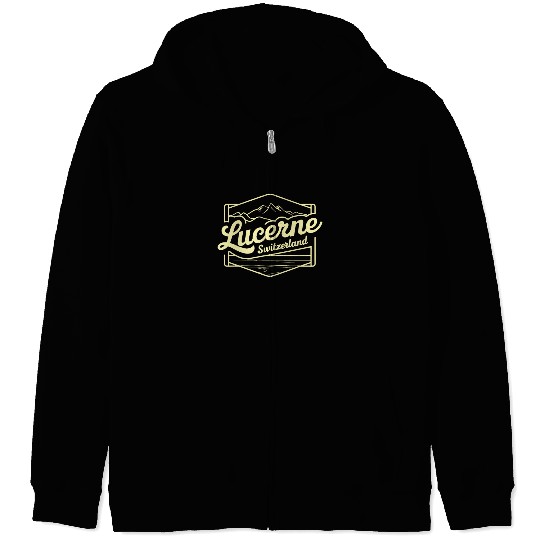 Lucerne Souvenir Switzerland Mountain Scene Zip Hoodies