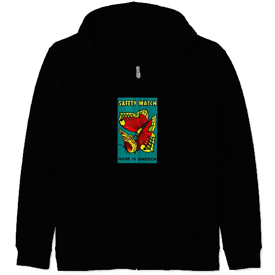 Swedish Safety Matches Butterflies Zip Hoodies