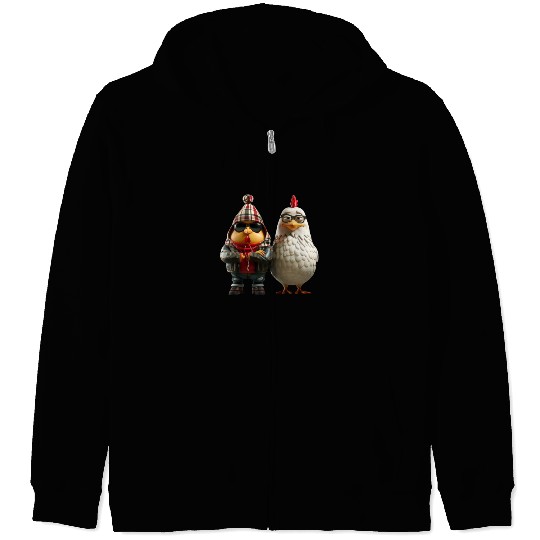 Hip chickens in cool streetwear Zip Hoodies