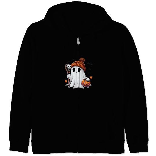 Bruh Ghost Halloween Zip Hoodies