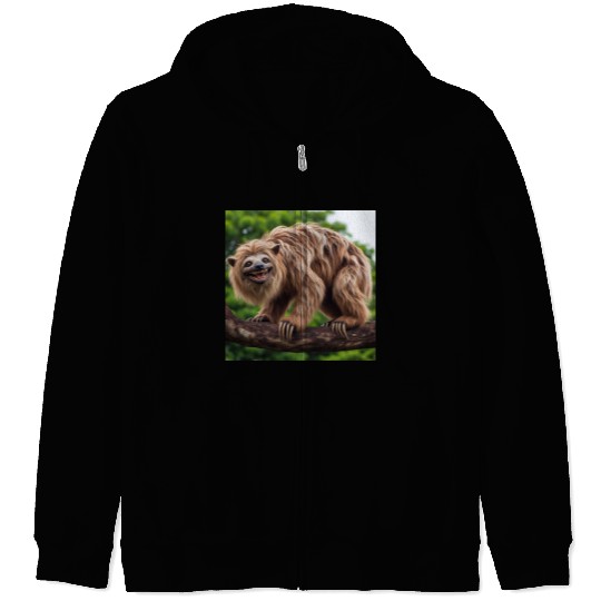 The hyena-sloth Zip Hoodies