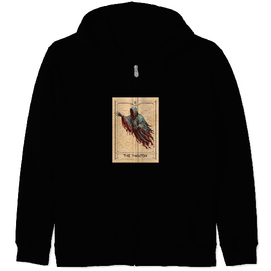Ghost Halloween Ghost Tarot Card Ghost Scary Ghost Zip Hoodies