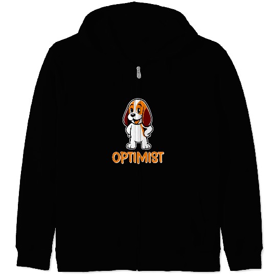 optimistic beagle Zip Hoodies