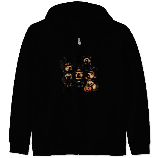 Adorable Spooky Capybara Halloween Costume Zip Hoodies