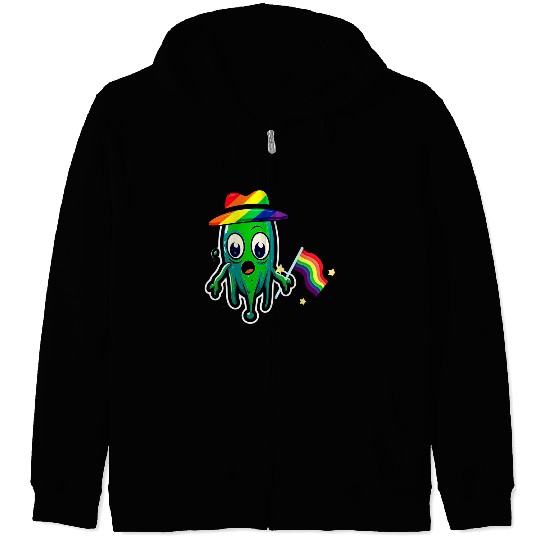 Rainbow Lgbtq Weird Creature Zip Hoodies