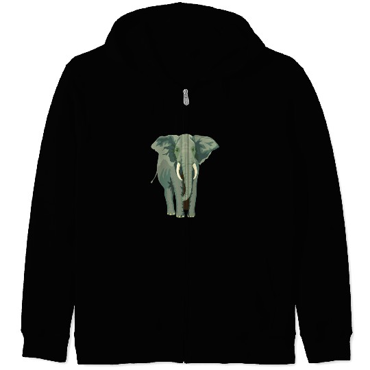 Elephant Face Funny Zip Hoodies - Funny Animal Face Lover