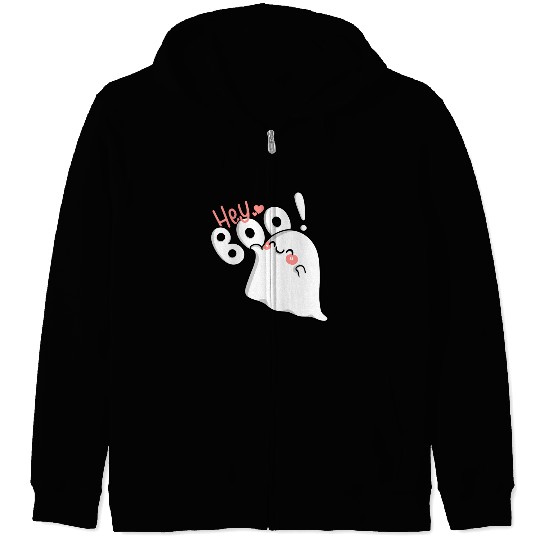 Hey Boo! Cute ghost Zip Hoodies