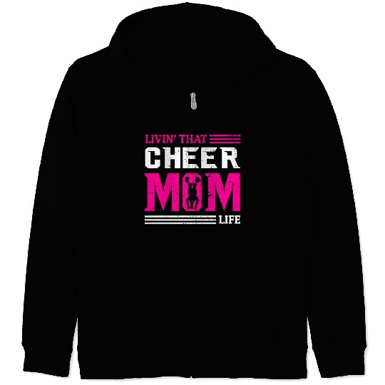 Living Cheer Mom Life Cheerleading Mother's Day Zip Hoodies