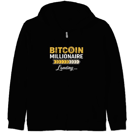 Bitcoin Millionaire loading Design Zip Hoodies