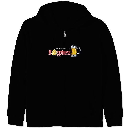 Happiness Brew Beer Mug Design Zip Hoodies