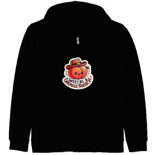Sweet as a Georgia Peach Sticker Zip Hoodies