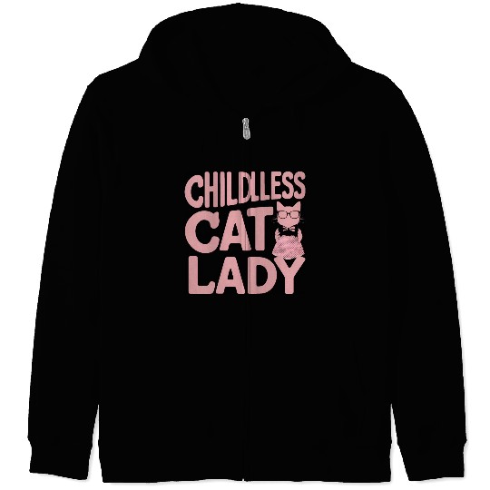 Childless Cat lady Kamala Harris Zip Hoodies