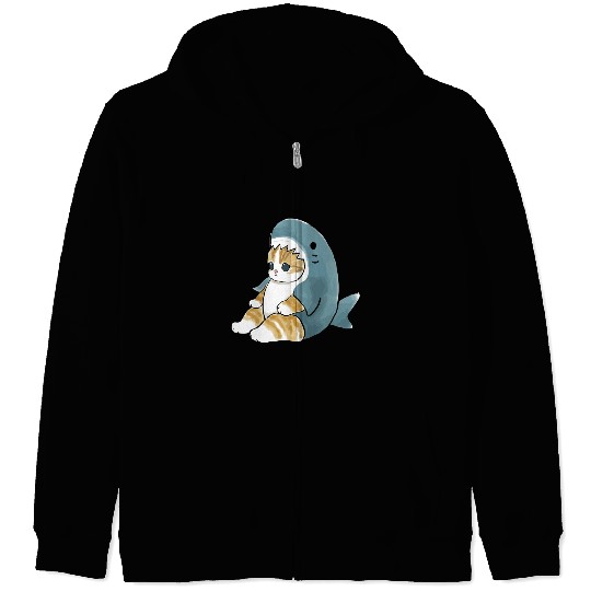 sand cat love pet cat shark Zip Hoodies