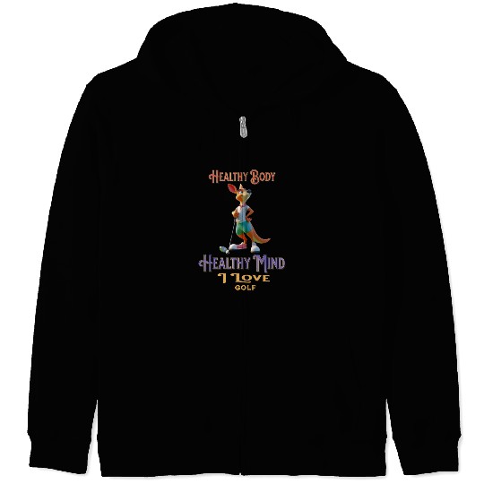 kangaroo playing golf Zip Hoodies
