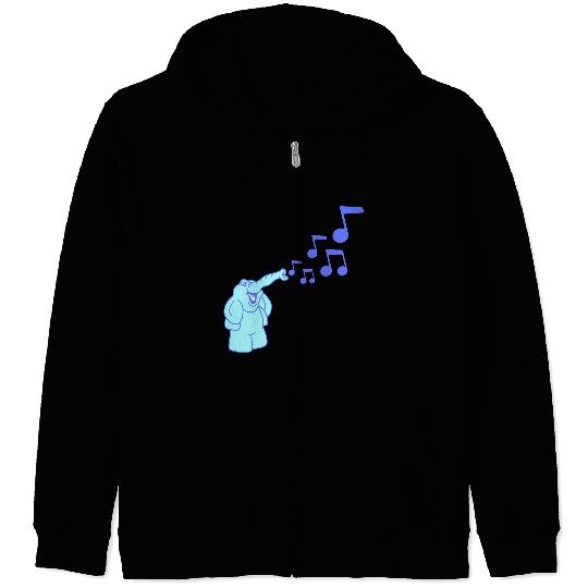 Cute Elephant music nout Toot Trunk Trumpet Comic Zip Hoodies
