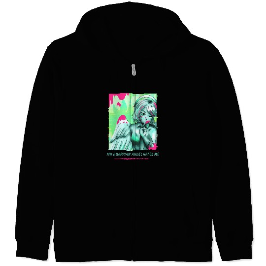My Guardian Angel Hates Me (Ladies) Zip Hoodies