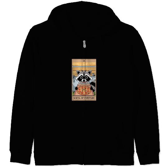 Wheel of Fortune Raccoons Tarot Card Zip Hoodies