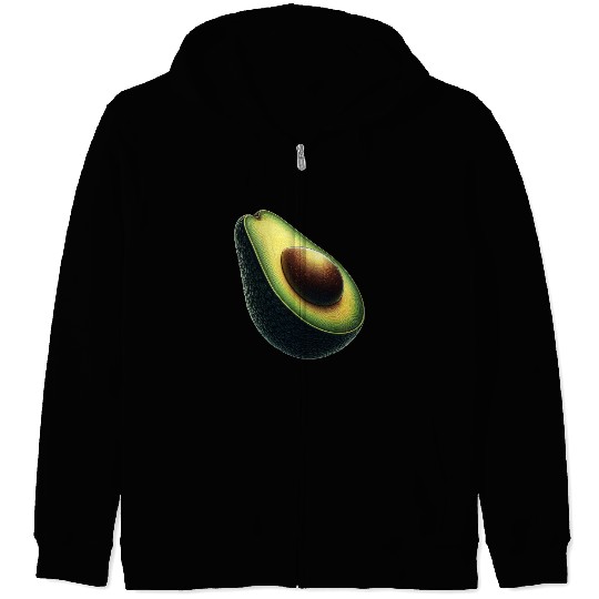 Avocado food art vegan design Zip Hoodies