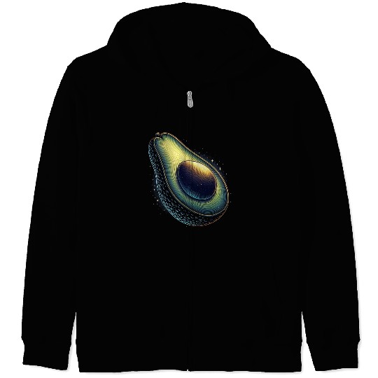 Avocado food art vegan design 4 Zip Hoodies