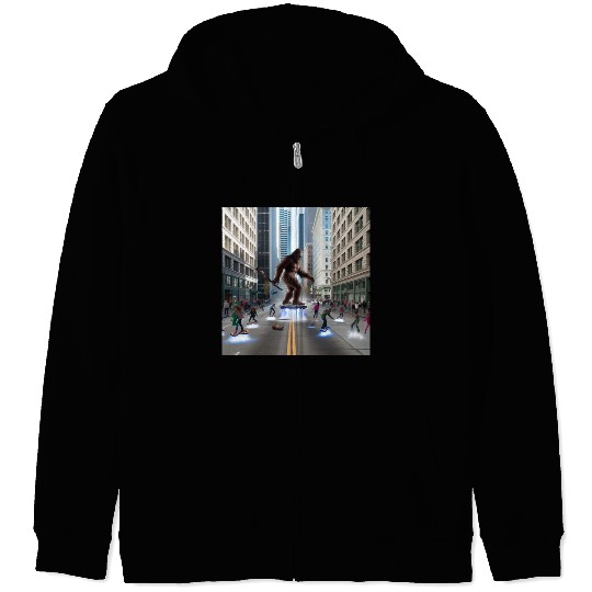 Sasquatch in Seattle Zip Hoodies