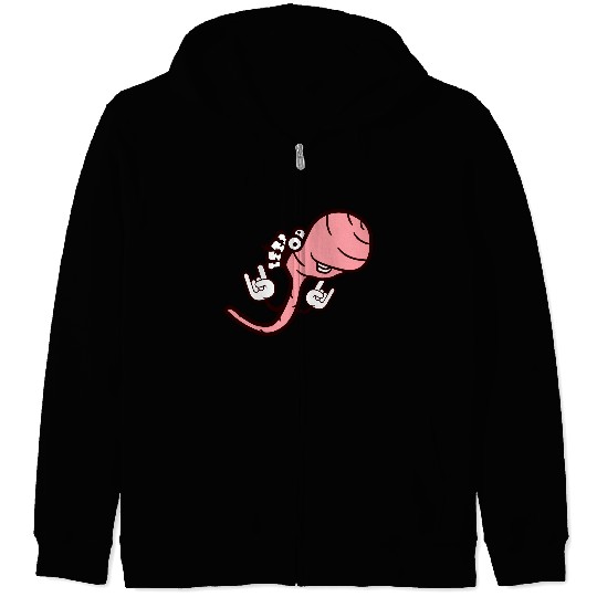 Cute Cool Worm Crown King Party Animal Fun Monster Zip Hoodies