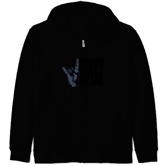 Heavy Metal Fun Hard Rock Music Horns Hand Gesture Zip Hoodies