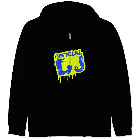 Cool Official DJ Club Music Party Stamp Graffiti Zip Hoodies